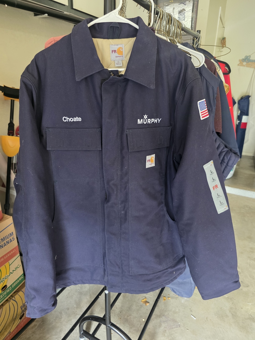 Navy Men's Work Jacket - FR Protective Coat